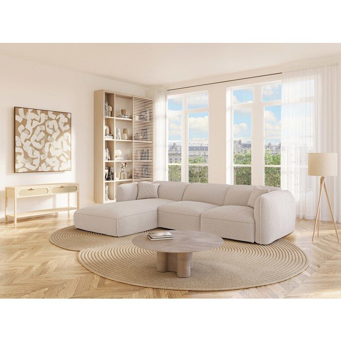 Canapé Camilio angle 7 places tissu beige - Vue supplémentaire 2