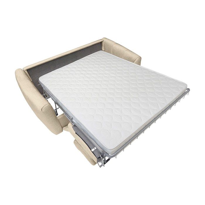 Canapé 3 places convertible express en velours beige - Couchage 140 cm - Matelas 14 cm RETUNA II - Vue supplémentaire 3