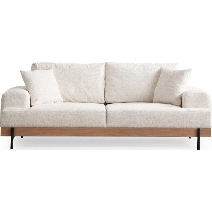 Giada - Canapé 3 places tissu beige - Vue supplémentaire 1