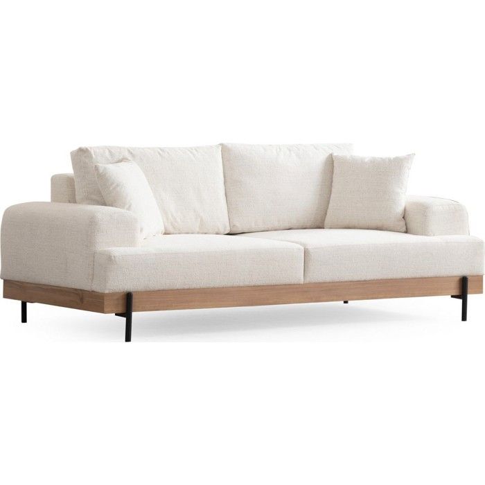 Giada - Canapé 3 places tissu beige - Vue supplémentaire 2
