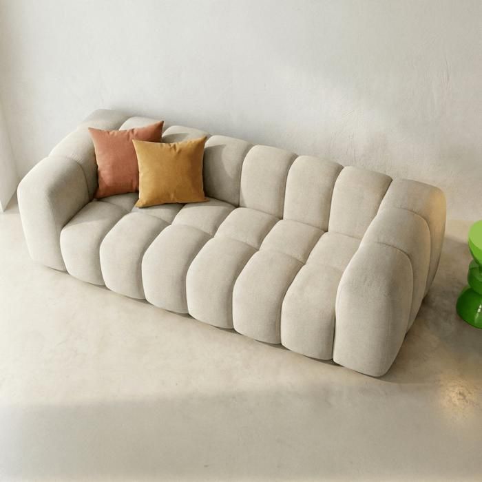 Nuvola - Canapé 3 places chenille beige - Vue supplémentaire 2