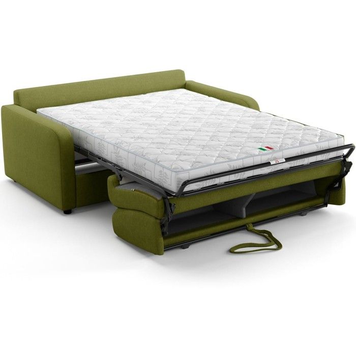 Lumio - Canapé convertible 3 places chenille vert - Vue supplémentaire 2