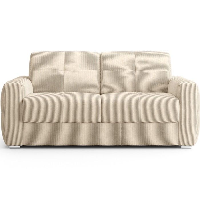 Cassian - Canapé convertible 3 places velours côtelé beige - Vue supplémentaire 1