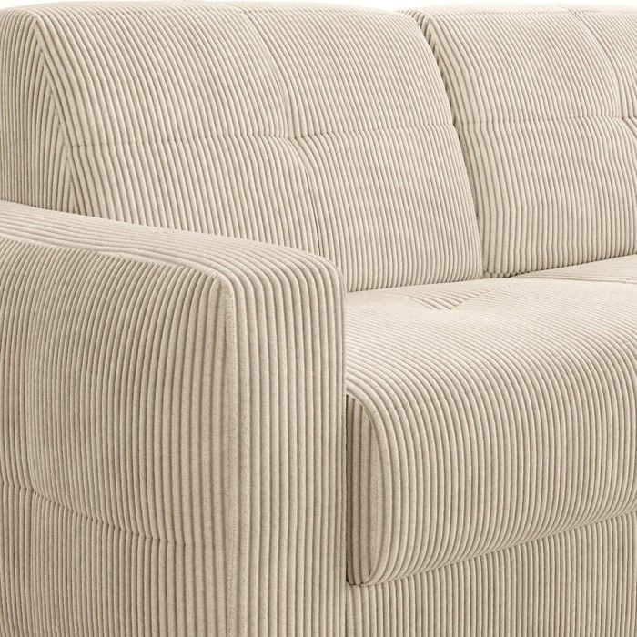 Cassian - Canapé convertible 3 places velours côtelé beige - Vue supplémentaire 3