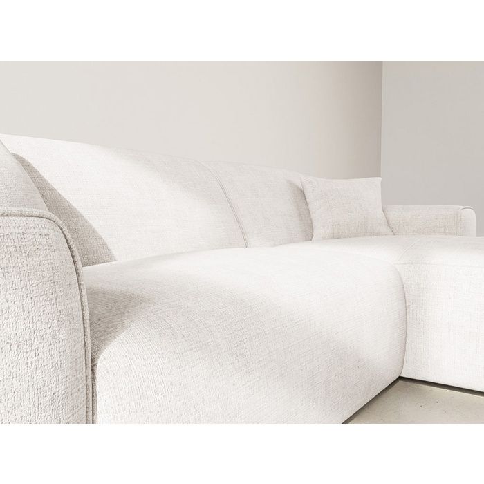 Lison - Canapé d'angle droit 4 places velours beige - Vue supplémentaire 3