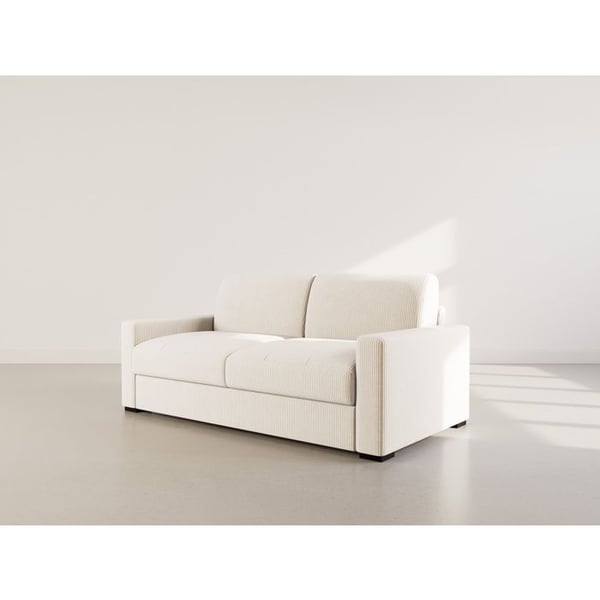 Tristan - Canapé convertible 3 places velours côtelé beige