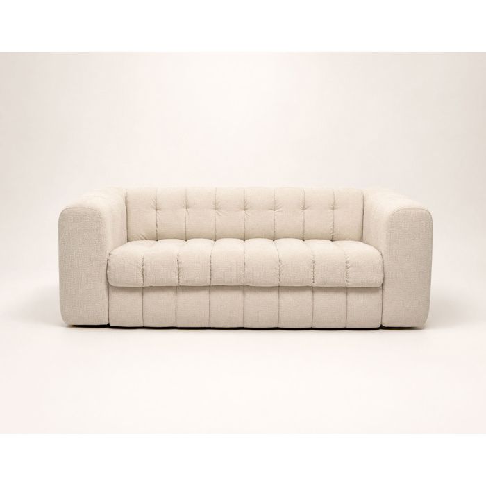 Violette - Canapé convertible 3 places velours beige - Vue supplémentaire 1