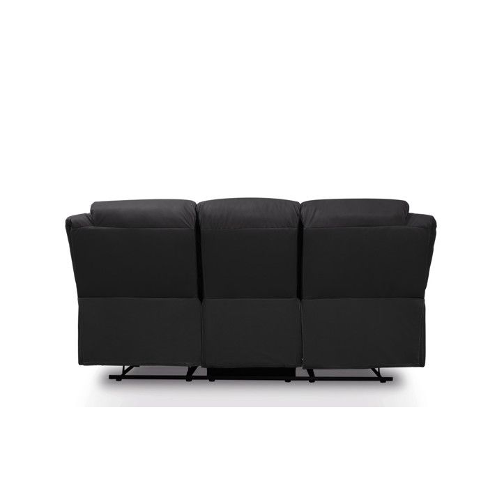 Canapé Relaxation 3 places Simili cuir LEO - Noir - L193 x 93 x 96cm - LOUNGITUDE - Vue supplémentaire 3
