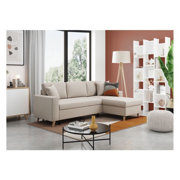 Produit similaire: Canapé d'Angle MARIA SCANDINAVE Réversible et Convertible Avec Coffre en Tissu - Beige - L227 x 148 x 95cm - LOUNGITUDE