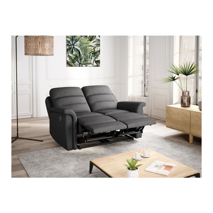 Produit similaire: Canapé de Relaxation 2 places en Tissu Gris LÉON - Gris foncé - L140 x 94 x 100cm - LOUNGITUDE