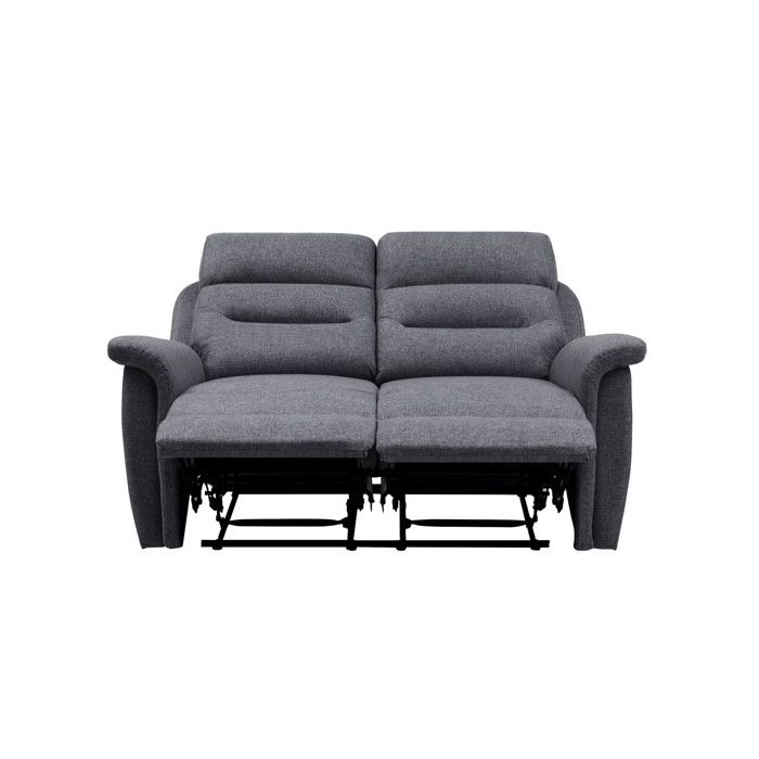 Canapé de Relaxation 2 places en Tissu Gris LÉON - Gris foncé - L140 x 94 x 100cm - LOUNGITUDE - Vue supplémentaire 3