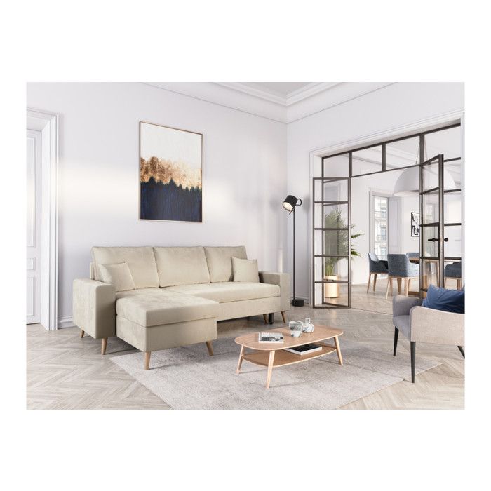 Produit similaire: Canapé d'angle MARIA SCANDINAVE réversible et convertible avec coffre en velours - Grège - L227 x 148 x 95cm - LOUNGITUDE