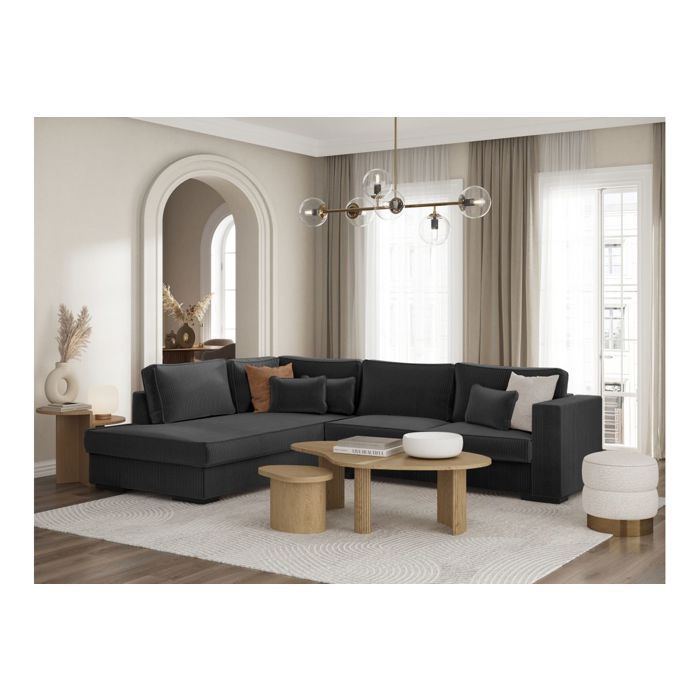 Produit similaire: Canapé d'angle gauche BELAMI XXL 6 places en velours côtelé - Gris foncé - L303 x P228 x H86cm - LOUNGITUDE