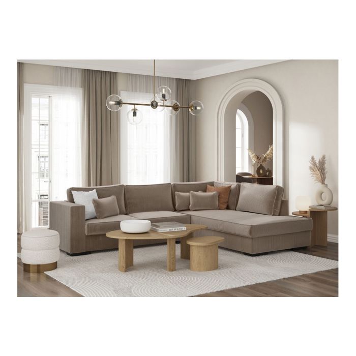 Produit similaire: Canapé d'angle droit BELAMI XXL 6 places en velours côtelé - Taupe - L303 x P228 x H86cm - LOUNGITUDE