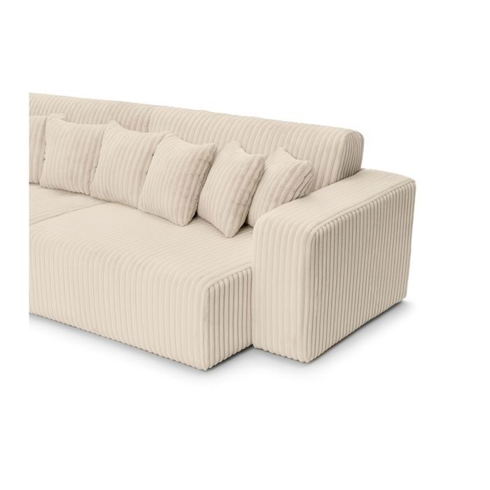 Jade - Canapé 4 places velours côtelé beige - Vue supplémentaire 2