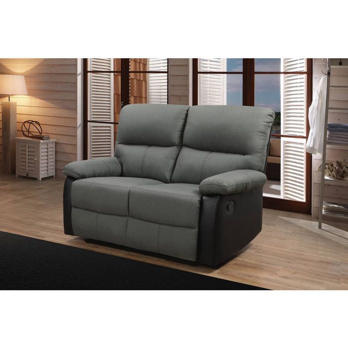 Produit similaire: Canapé relax Lincoln - 2 places - Noir / Gris foncé