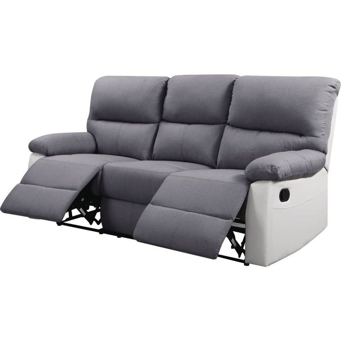 Canapé relax Lincoln - HABITAT ET JARDIN - 3 places - Blanc / Gris clair - Vue supplémentaire 3