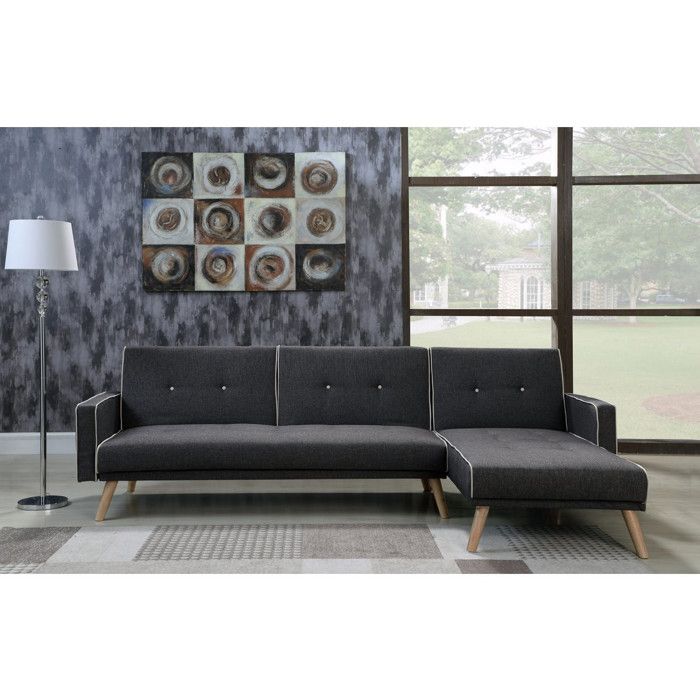 Canapé d'angle convertible - HABITAT ET JARDIN - Jules - 3 places - Gris - Réversible