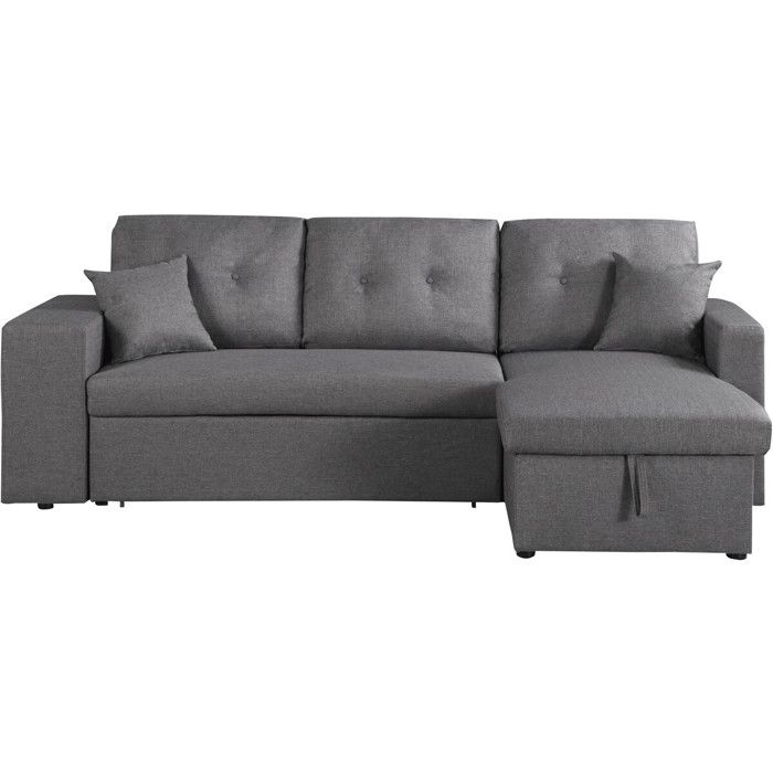 Canapé d'angle convertible Axel - Gris - HABITAT ET JARDIN - Réversible - Tissu - Avec accoudoirs - Vue supplémentaire 1
