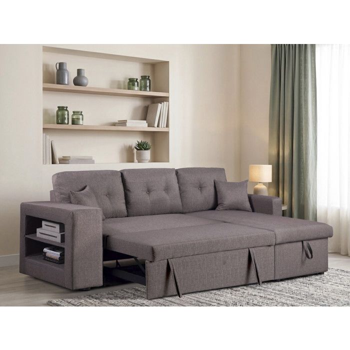 Canapé d'angle convertible "Axel" - Taupe - Vue supplémentaire 3