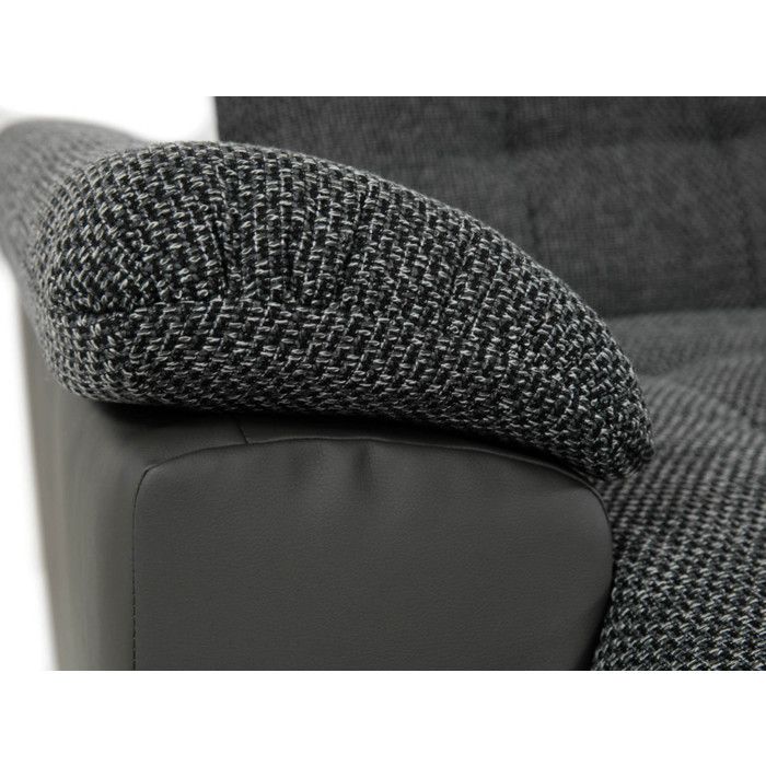 Canapé panoramique XXL Chuck - Convertible avec coffre - 7 places - Style contemporain - Noir / Gris - Vue supplémentaire 3