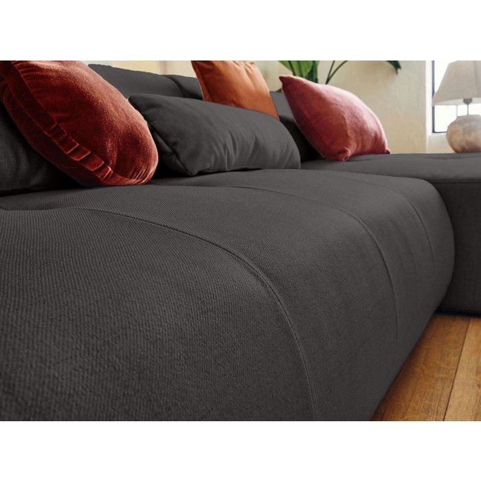 Onyx - Canapé d'angle gauche 7 places tissu blanc - Vue supplémentaire 1