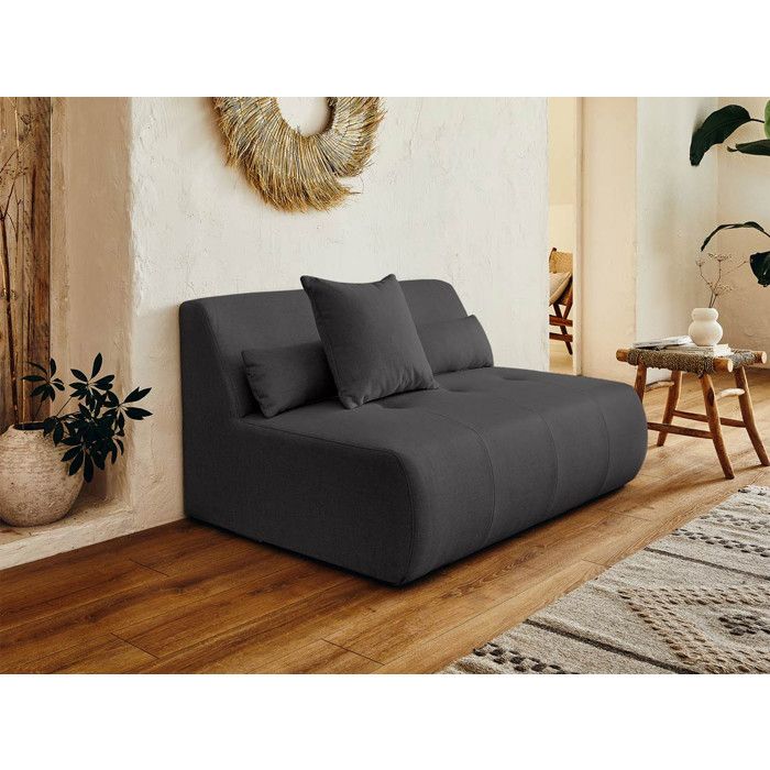 Onyx - Canapé d'angle gauche 7 places tissu blanc - Vue supplémentaire 2