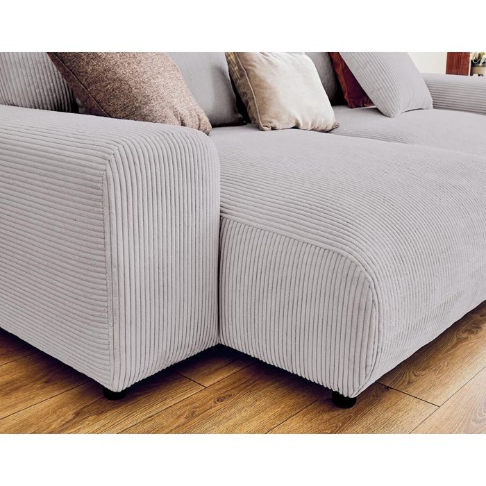 Garance - Canapé convertible 4 places velours gris - Vue supplémentaire 3
