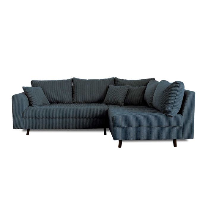 Rune - Canapé convertible 4 places velours bleu - Vue supplémentaire 1