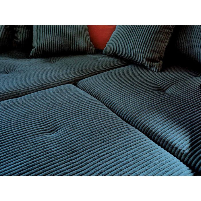 Rune - Canapé convertible 4 places velours bleu - Vue supplémentaire 2