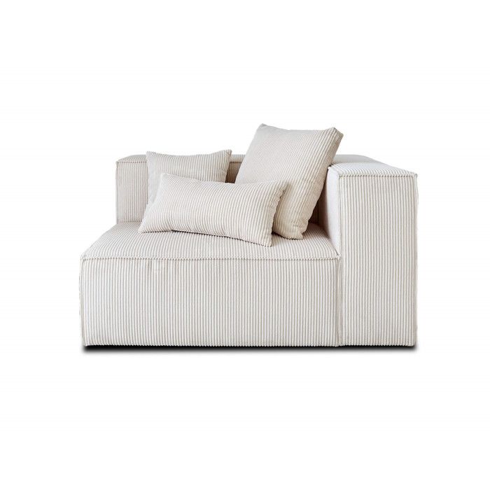 Colombine - Canapé convertible 2 places velours beige - Vue supplémentaire 1