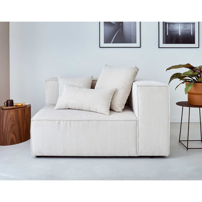 Colombine - Canapé convertible 2 places velours beige - Vue supplémentaire 2