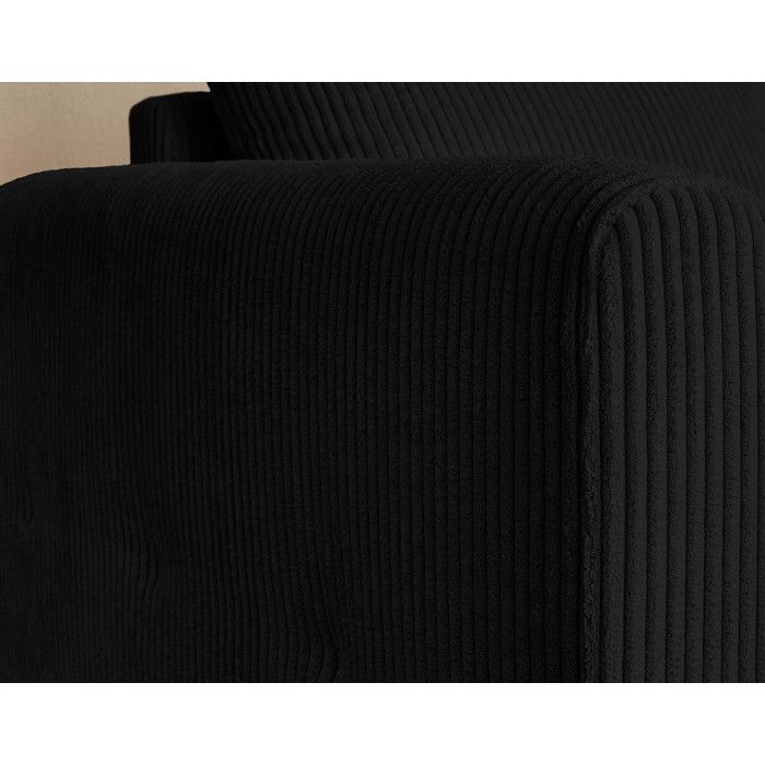Rune - Canapé convertible 3 places velours noir - Vue supplémentaire 2