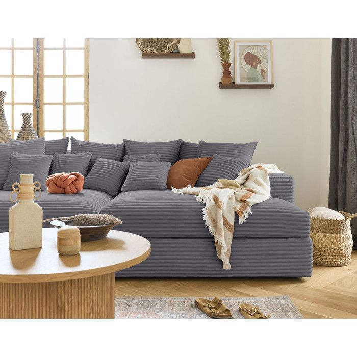 Produit similaire: Collins - Canapé 3 places velours gris