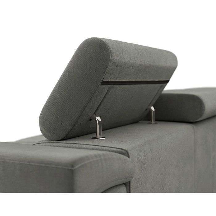 Canapé droit 2 places avec têtières ajustables en velours - Gris - BESTMOBILIER - Pablo - Vue supplémentaire 2