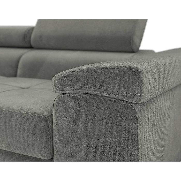 Canapé droit 2 places avec têtières ajustables en velours - Gris - BESTMOBILIER - Pablo - Vue supplémentaire 3