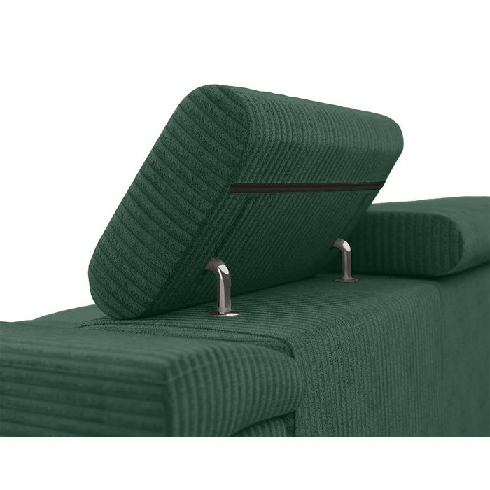 Pablo - canapé droit 2 places avec têtières ajustables - en velours côtelé - Vert - Vue supplémentaire 3
