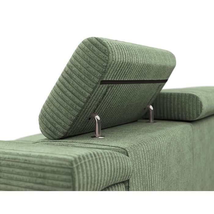 Canapé droit 2 places en velours côtelé vert sauge avec têtières ajustables - BESTMOBILIER - Vue supplémentaire 2