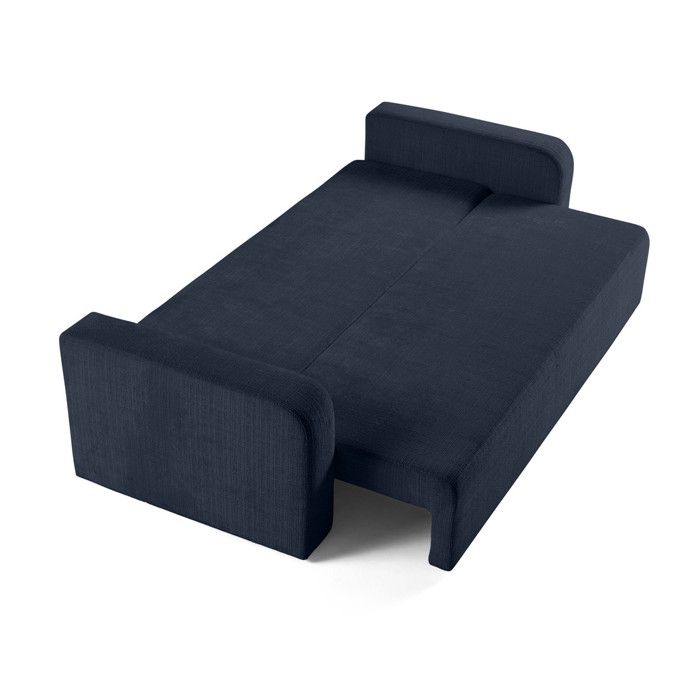Miro - canapé droit 3 places - convertible avec coffre - en velours texturé - Bleu - Vue supplémentaire 3
