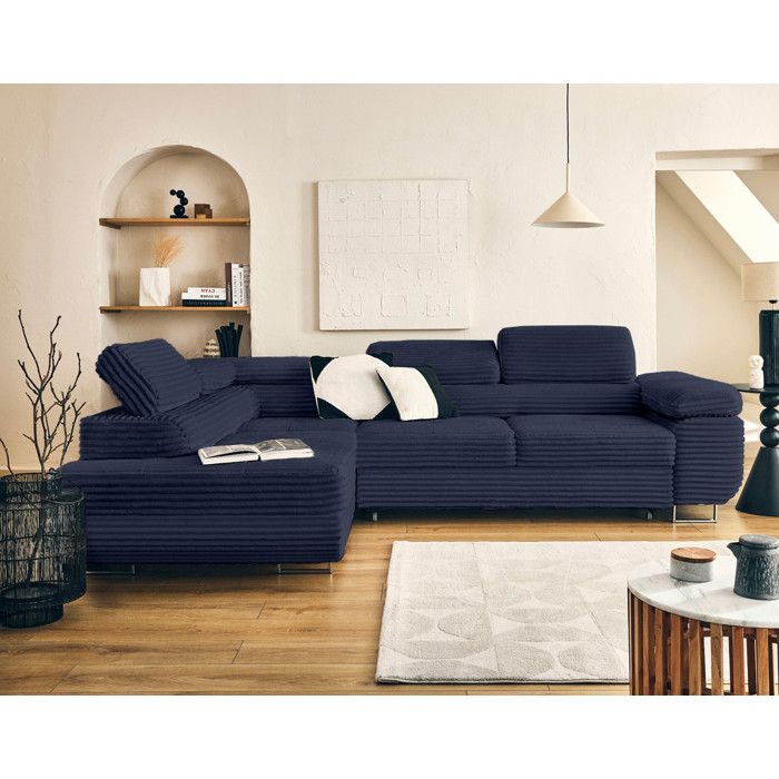 Produit similaire: Zaria - Canapé convertible 5 places velours bleu