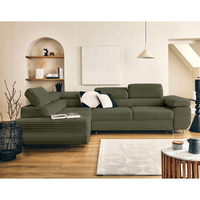 Produit similaire: Zaria - Canapé d'angle gauche 5 places velours vert