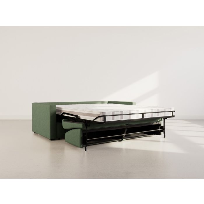 Julia - Canapé convertible 3 places tissu vert - Vue supplémentaire 2