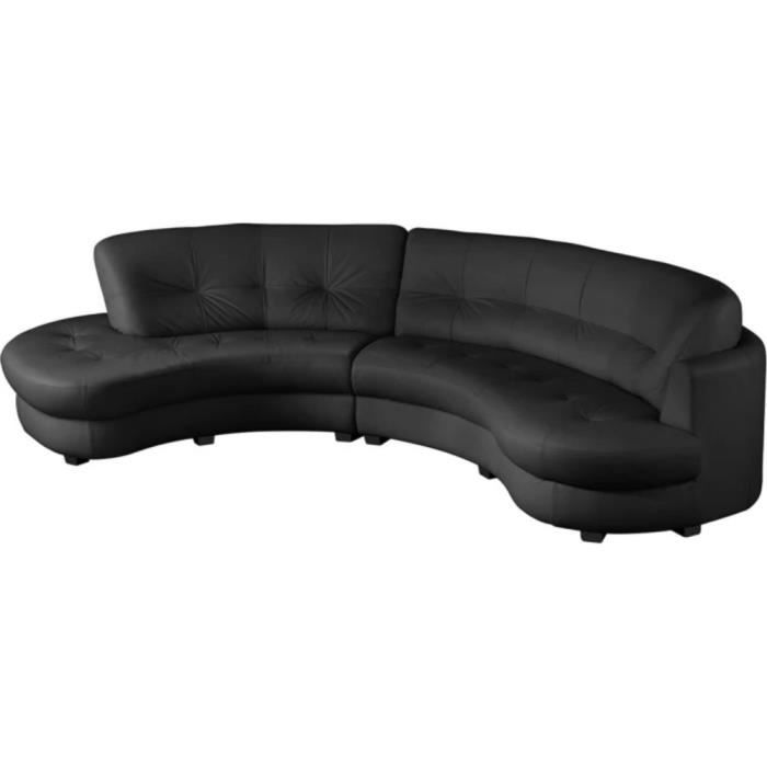 Canapé en cuir italien de luxe 5/6 places BRETINI noir, côté accoudoir droit - Vue supplémentaire 1