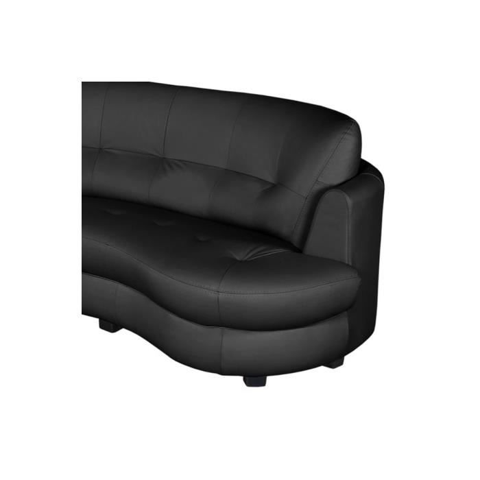 Canapé en cuir italien de luxe 5/6 places BRETINI noir, côté accoudoir droit - Vue supplémentaire 2