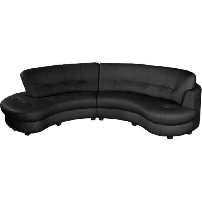 Canapé en cuir italien de luxe 5/6 places BRETINI noir, côté accoudoir droit - Vue supplémentaire 3
