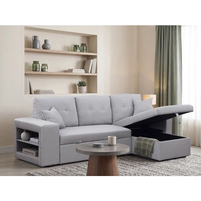 Produit similaire: Canapé d'angle convertible/réversible Axel - Habitat et Jardin - Gris clair - Avec espace de stockage et étagère