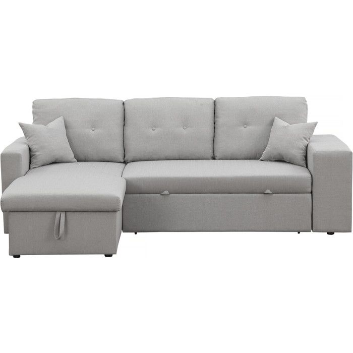 Canapé d'angle convertible/réversible Axel - Habitat et Jardin - Gris clair - Avec espace de stockage et étagère - Vue supplémentaire 1