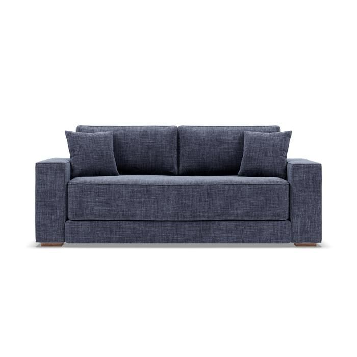 Slome - Canapé convertible 3 places tissu bleu - Vue supplémentaire 2