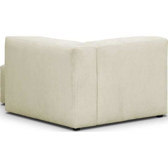 Méridienne d'angle à droite modulable - HOMIFAB - Modulo - Tissu - Beige - Ferme - 1 place - Vue supplémentaire 2