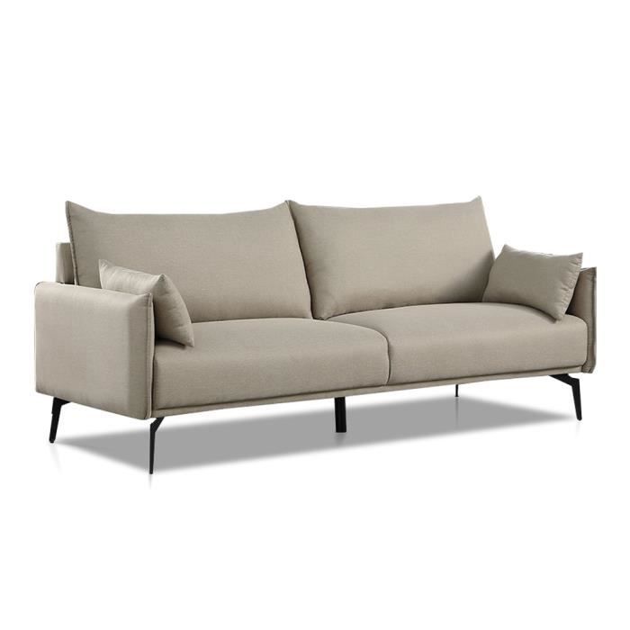 Canapé scandinave 3 places beige - Ivar - Vue supplémentaire 1